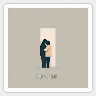 [AI Art] Hold me tight, Minimal Art Style Sticker